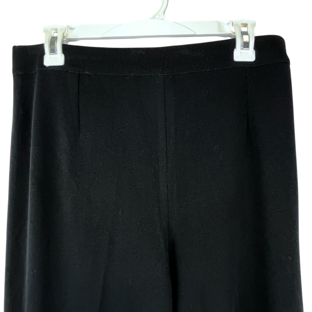 Vintage Exclusively Misook Straight Leg Knit Pull-On Pants High Rise Black Sz LP - Picture 4 of 8